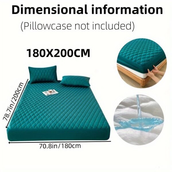 1pc Soft & Comfortable Waterproof Mattress Protector - Layered Fitted Sheet with Solid Color Bedding Design - Ideal for Bedroom & Guest Room Protection