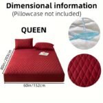 1pc Soft & Comfortable Waterproof Mattress Protector - Layered Fitted Sheet with Solid Color Bedding Design - Ideal for Bedroom & Guest Room Protection