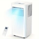 8000-14000 BTU Portable Air Conditioner - Cooling, Dehumidifying, Fan, Sleep Mode, 24H Timer, Digital Display, Remote Control, Window Kit - For 450 Sq. Ft. Space, Energy Efficient, Low Noise, Easy Installation