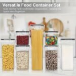 24pcs Deluxe Airtight Freshness Keepers - BPA-Free, Stackable, and Labelled Food Storage Containers with Marker for Spaghetti, Flour, Sugar, Cereal, and More - Keep Food Fresh for Longer and Organize Your Kitchen