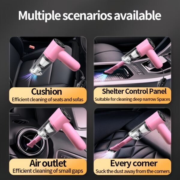 Super Suction Car Vacuum Cleaner - High Power Wet & Dry Cleaning - Portable Mini-Handheld for Effortless Pet Hair Removal - Versatile & Waterproof