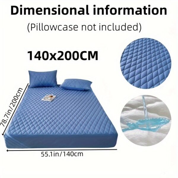 1pc Soft & Comfortable Waterproof Mattress Protector - Layered Fitted Sheet with Solid Color Bedding Design - Ideal for Bedroom & Guest Room Protection