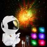 Astronaut Star Projector Night Light - LED Galaxy Nebula Lamp with 8 Color Modes, 360° Rotation, Remote Control, Polished Finish, USB Powered for Bedroom and Home Decoration (1pc)