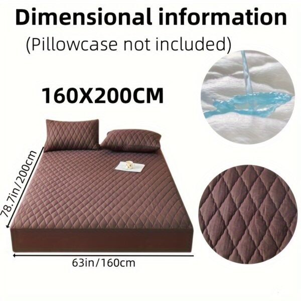 1pc Soft & Comfortable Waterproof Mattress Protector - Layered Fitted Sheet with Solid Color Bedding Design - Ideal for Bedroom & Guest Room Protection